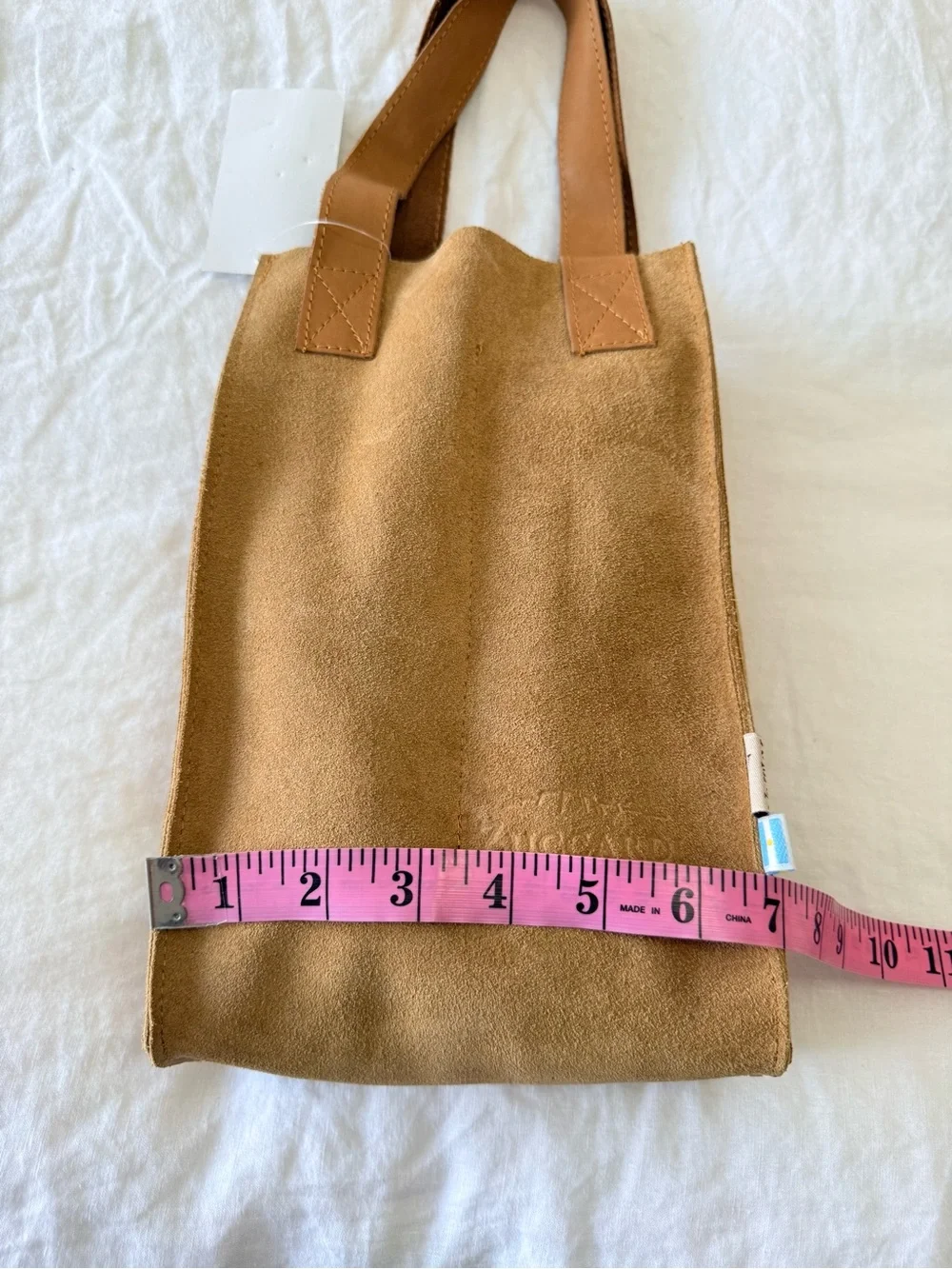 Vintium | Dual Bottle Brown Suede Wine Bag | Zuccardi Branded